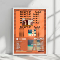 Kanye West "The Life Of Pablo" Album Cover Poster - with Complete Tracklist