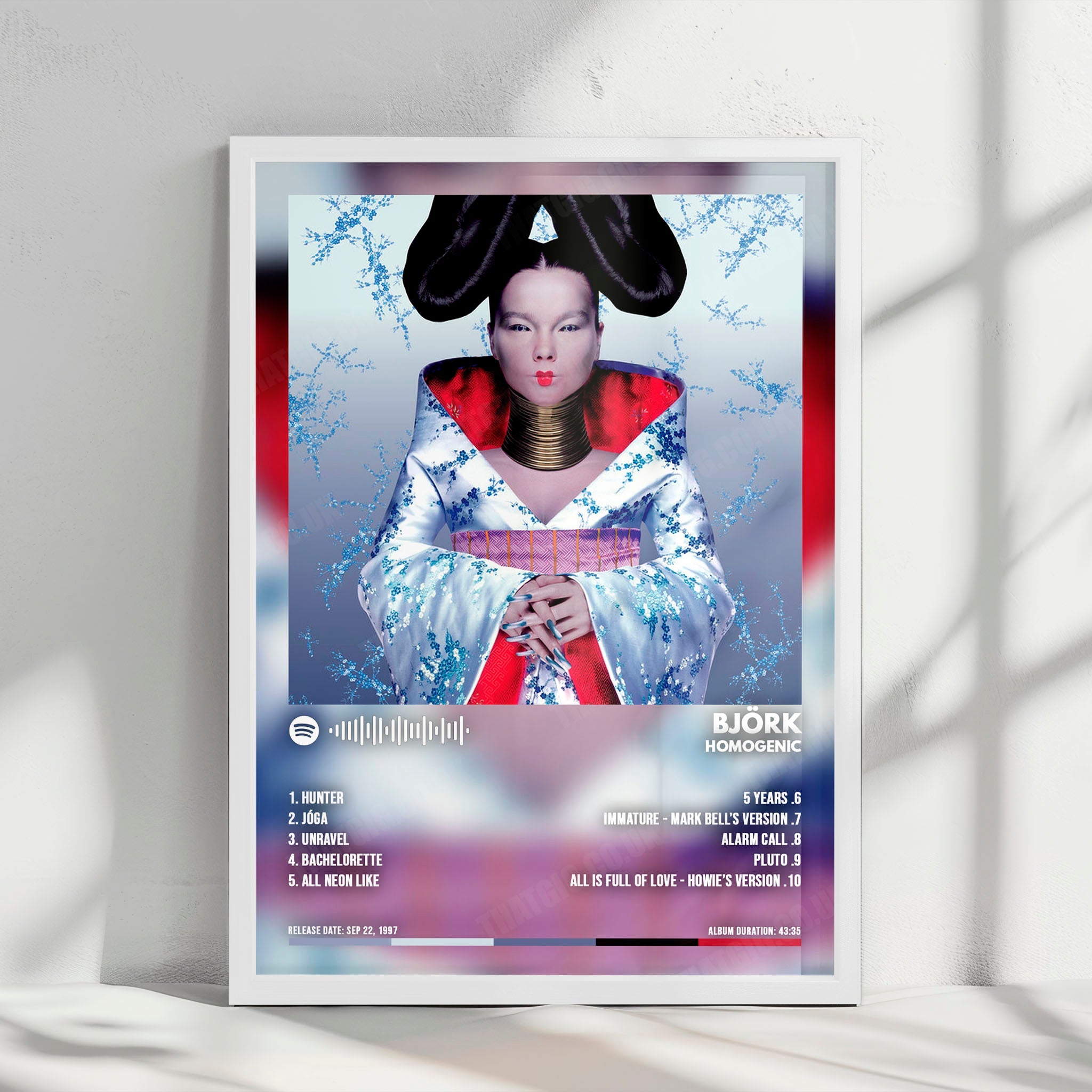 Björk "Homogenic" Album Cover Poster - with Complete Tracklist