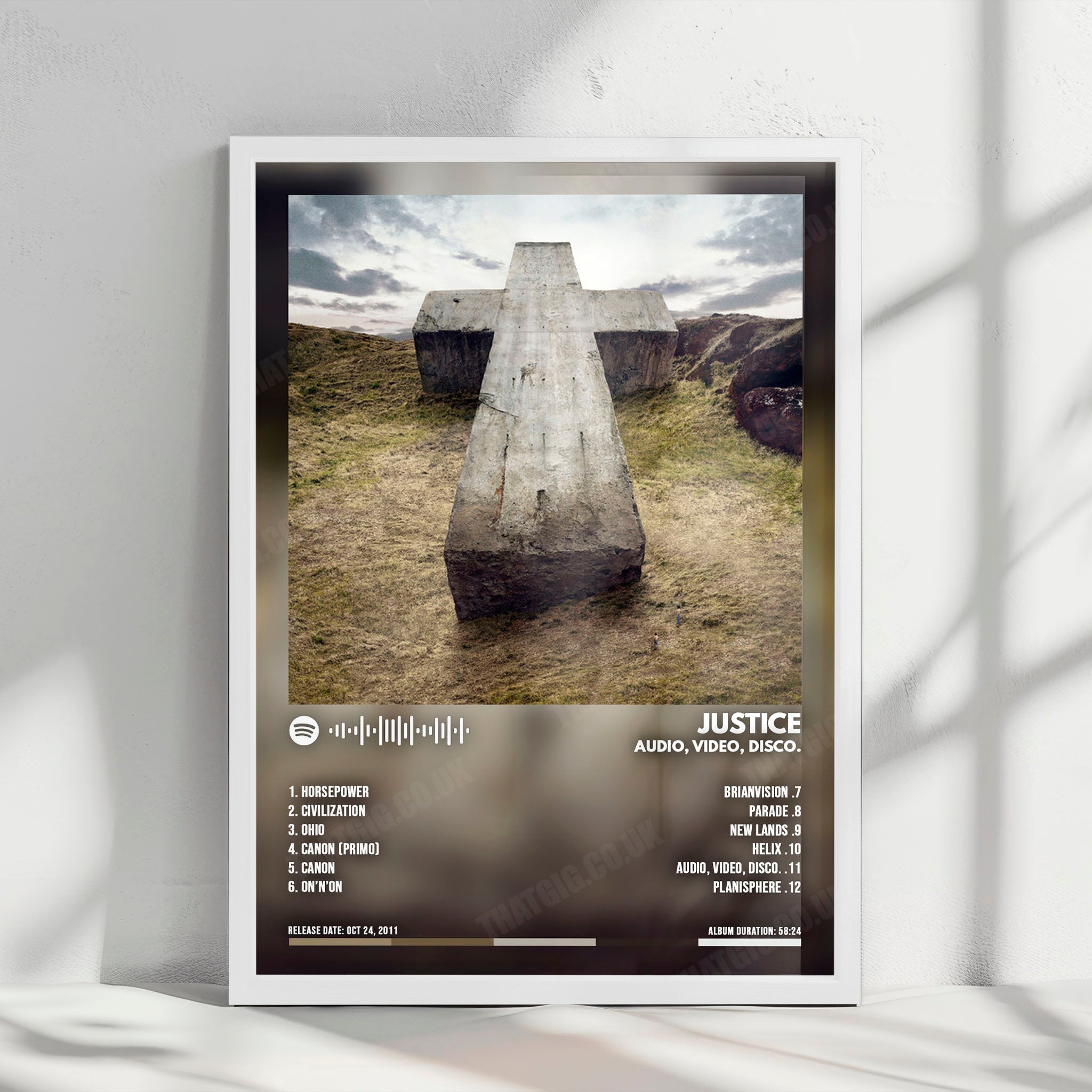 Justice "Audio, Video, Disco" Album Cover Poster - with Complete Tracklist