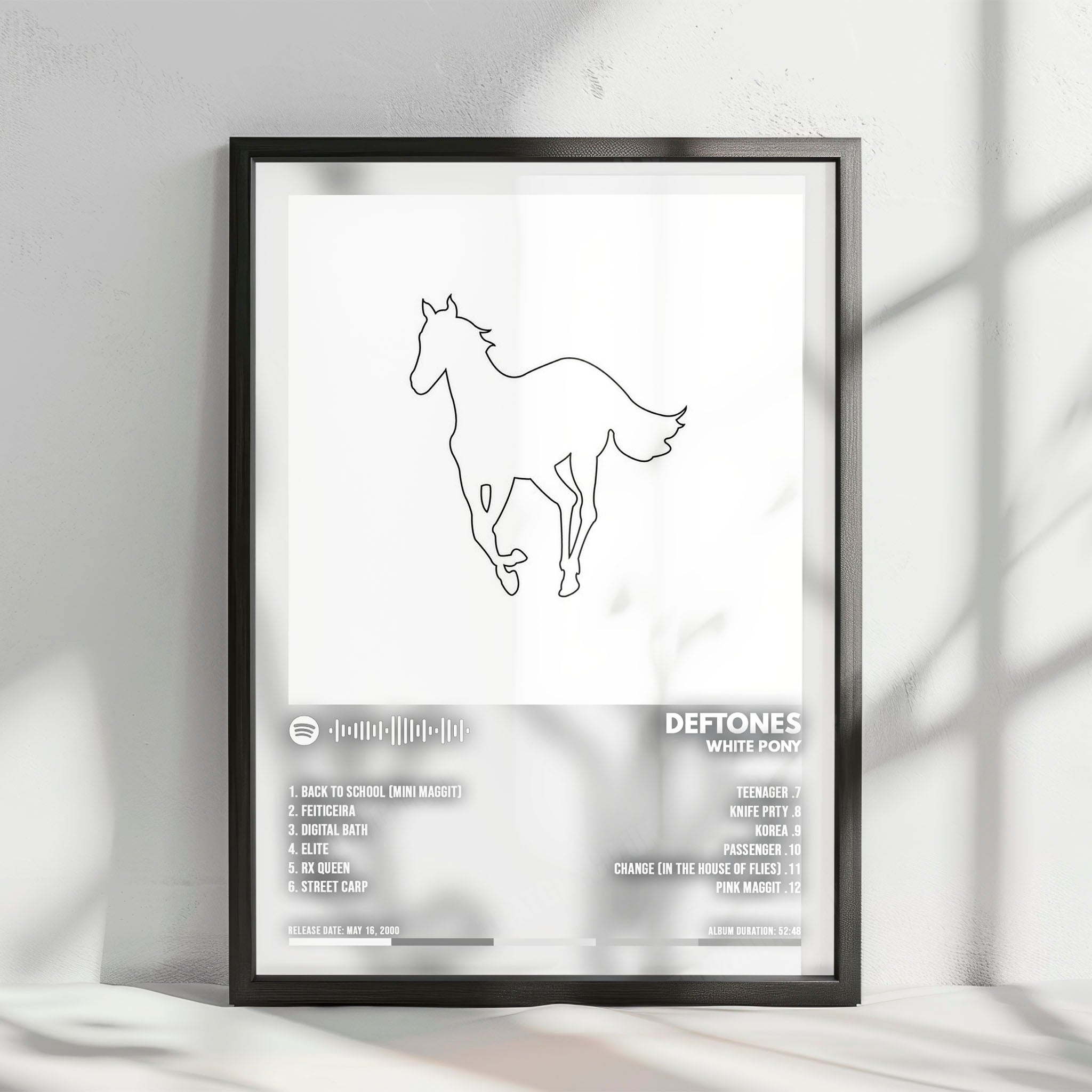 Deftones "White Pony  " Album Cover Poster - with Complete Tracklist