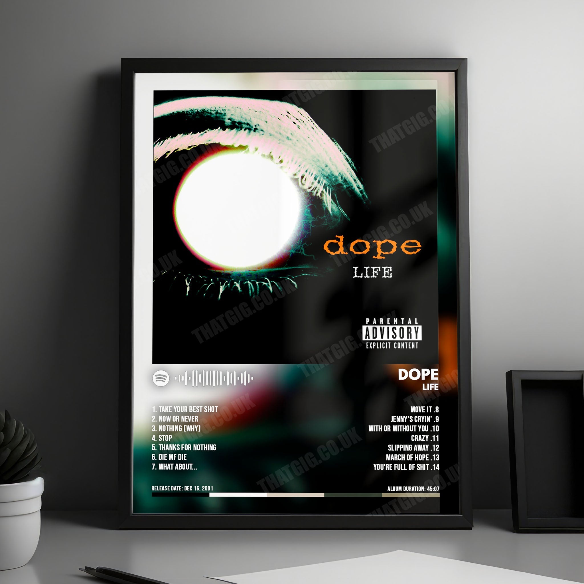 Dope "Life" Album Cover Poster - with Complete Tracklist