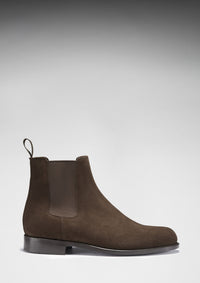 Brown Suede Chelsea Boots, Welted Leather Sole
