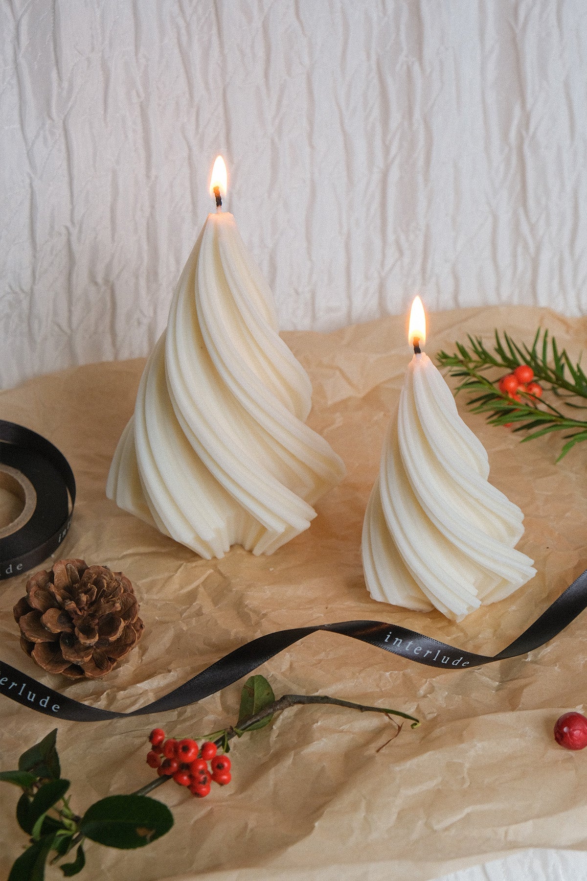 Christmas Tree Swirl Candle