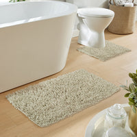 Como 2 Piece Natural Bath Mat & Pedestal Set Non-Slip Super Absorbent Cotton Bathroom Mats by OLIVIA ROCCO