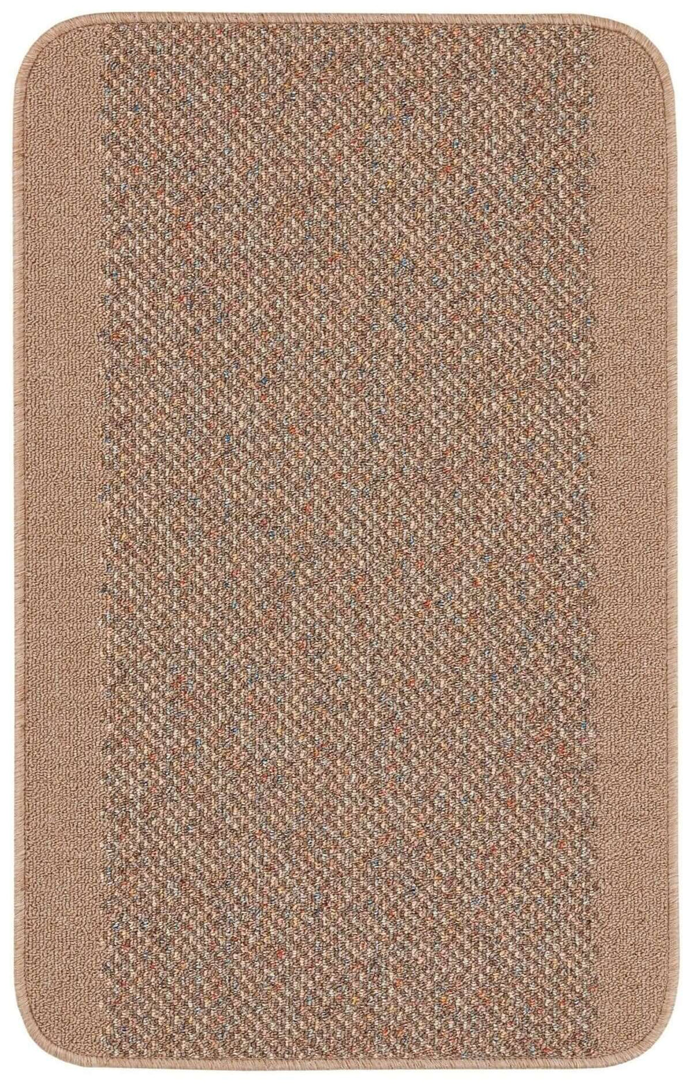 Washable Designer Beige Rug with Border for Easy Maintenance