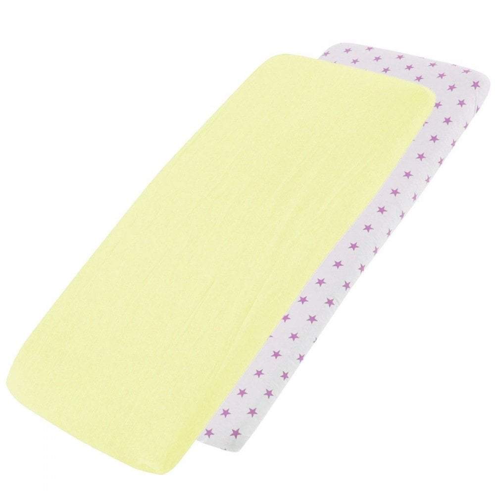 Crib Jersey Fitted Sheets 100% Cotton 40x90cm - Pack Of 2 - Fits All Models