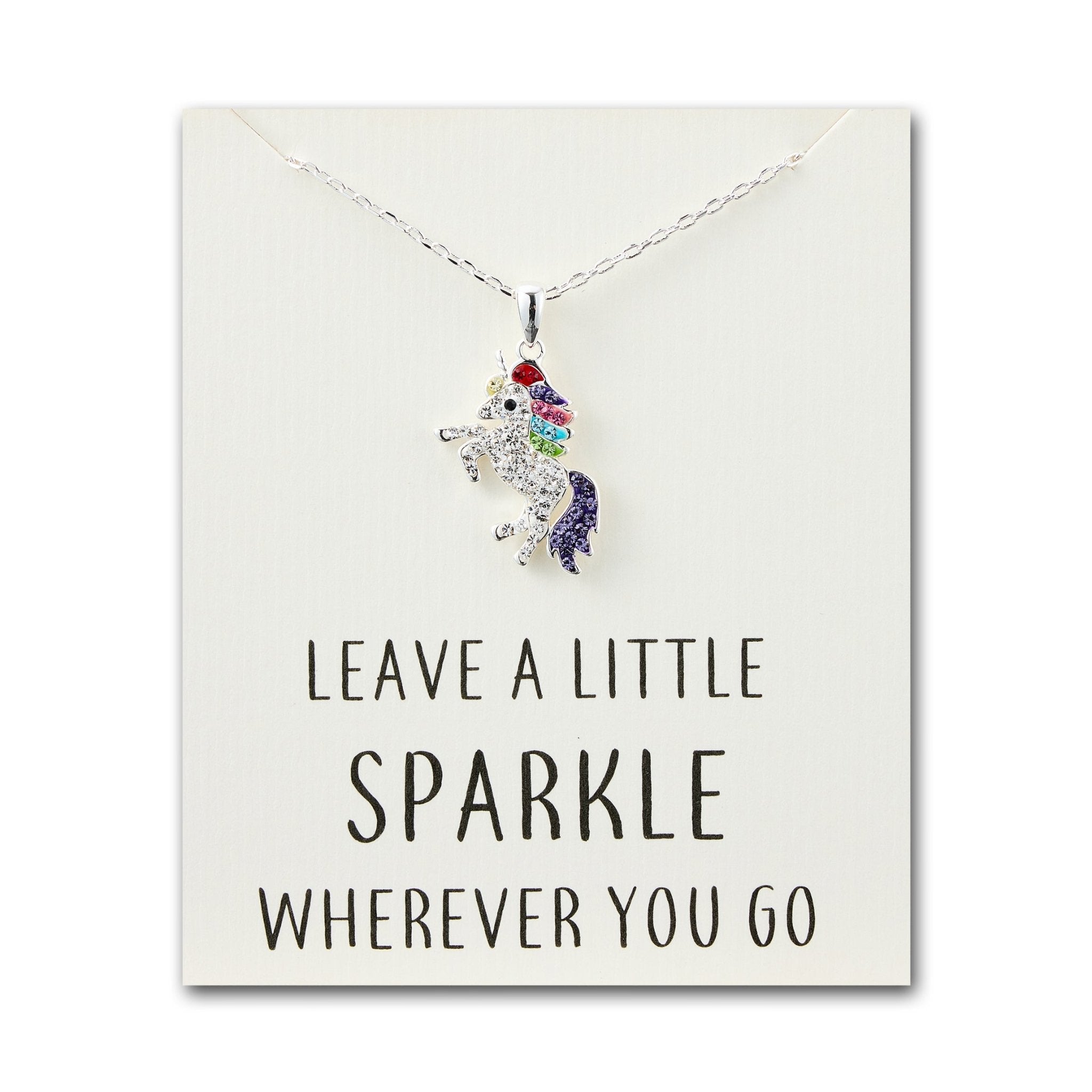 Crystal Unicorn Quote Necklace with Zircondia® Crystals