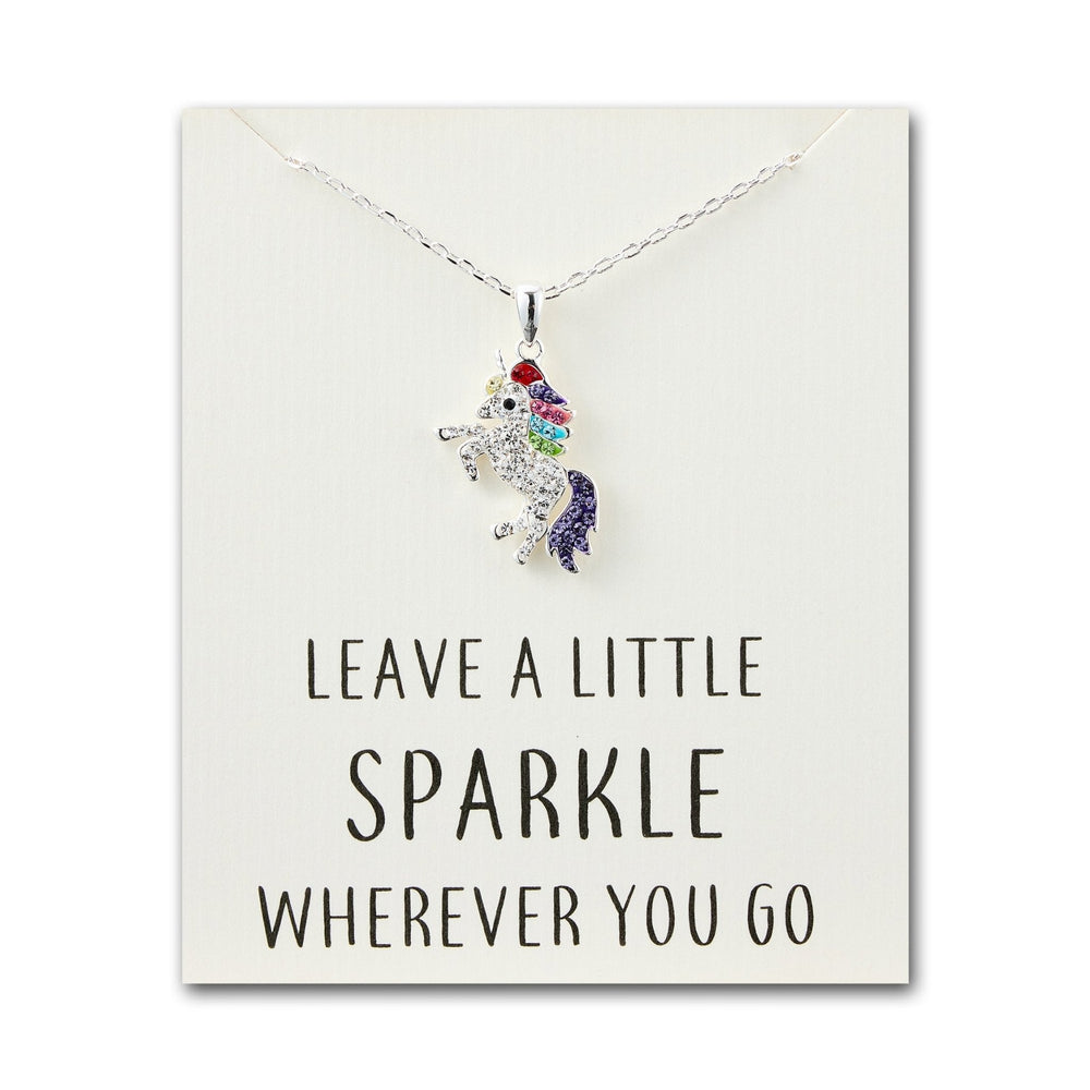 Crystal Unicorn Quote Necklace with Zircondia® Crystals