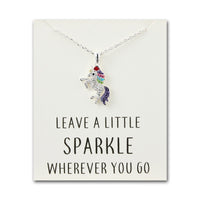 Crystal Unicorn Quote Necklace with Zircondia® Crystals