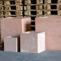 Cubrosa | Blushstone – 55cm Extra Large Square Concrete Planter – 115L Modern Plant Pot