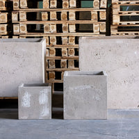 Cubrosa | Truffle – 30cm Medium Concrete Square Planter – 14L Cube Plant Pot