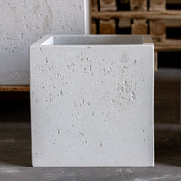 Cubrosa | White Mist – 70cm Large Concrete Square Planter – 246L Square Plant Pot