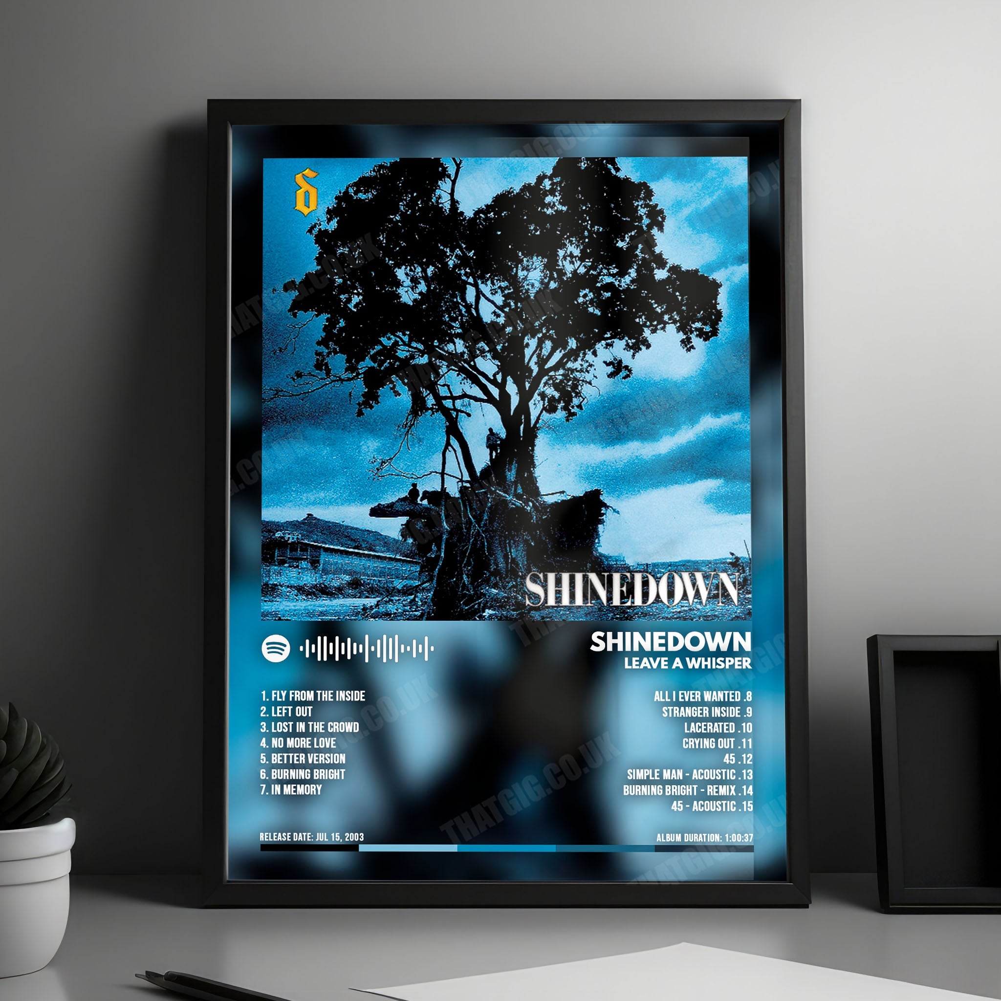 Shinedown "Leave A Whisper" Album Cover Poster - with Complete Tracklist