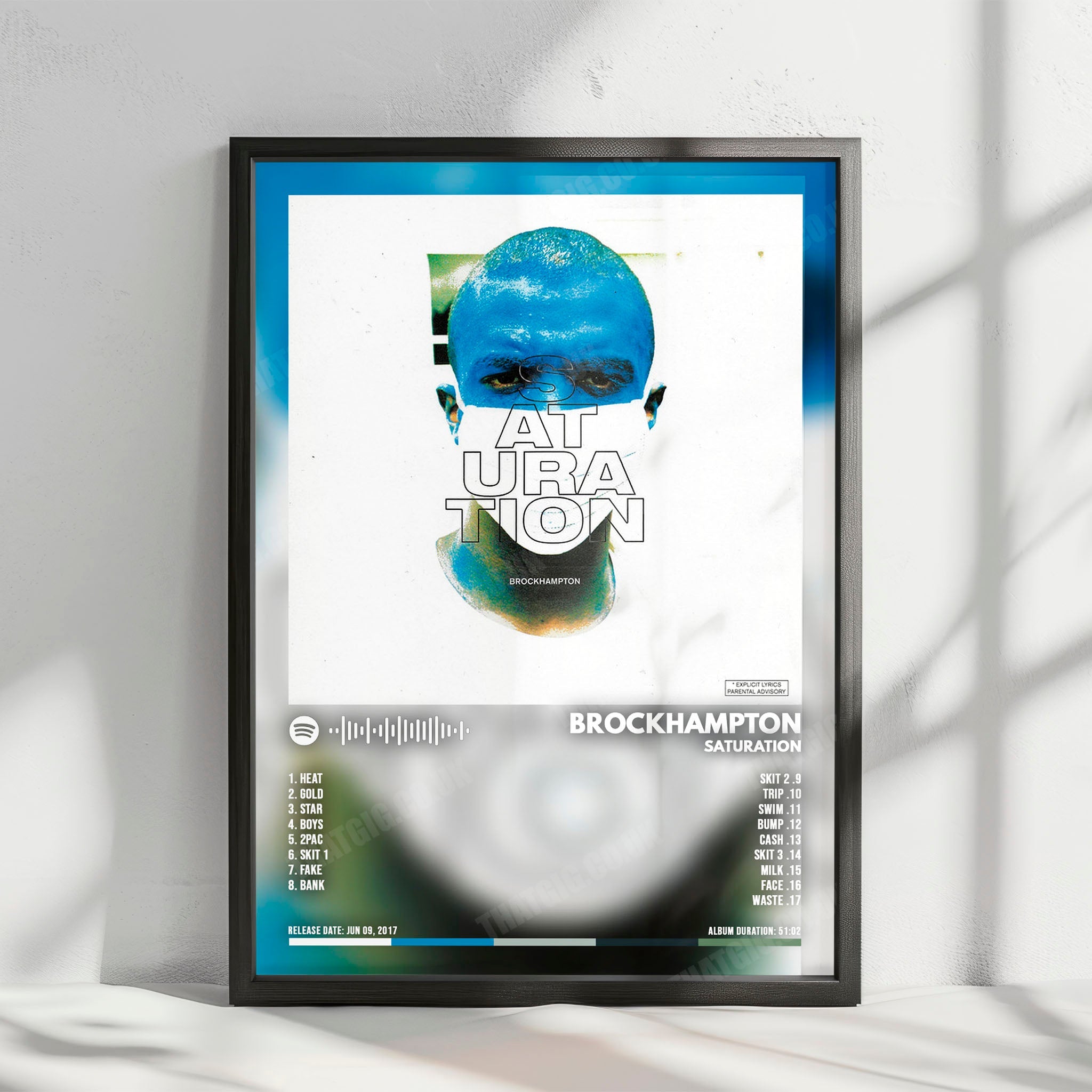 Brockhampton "Saturation" Album Cover Poster - with Complete Tracklist