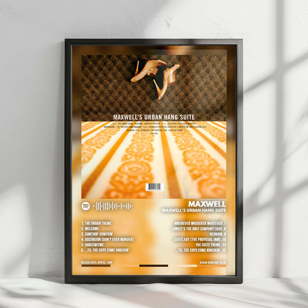 Maxwell "Urban Hang Suite  " Album Cover Poster - with Complete Tracklist