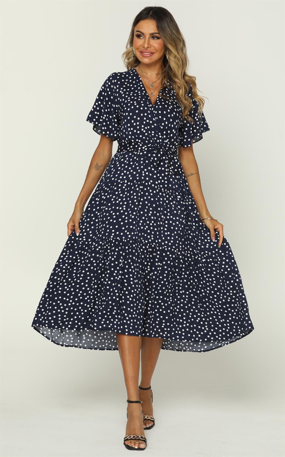 Strappy Block Gold-tone Chains Heel Sandal With Up Straps In Black