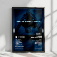 J. Cole "Friday Night Lights" Album Cover Poster - with Complete Tracklist
