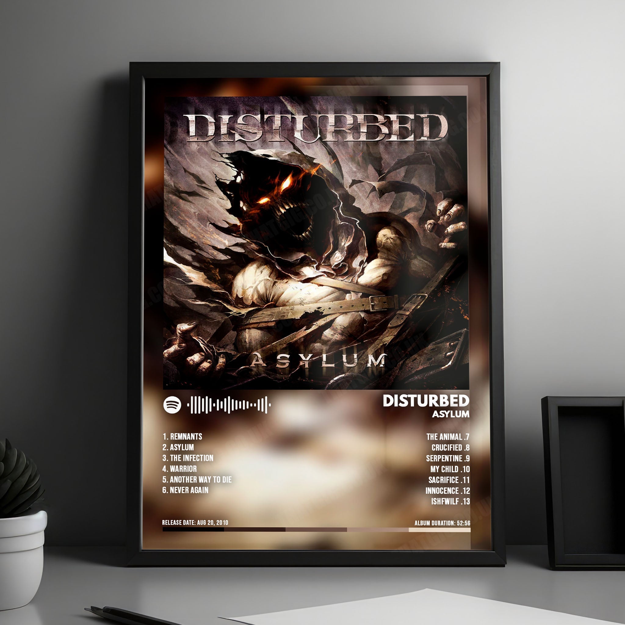 Disturbed "Asylum  " Album Cover Poster - with Complete Tracklist