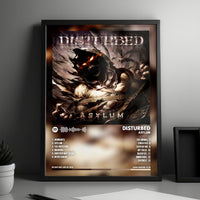 Disturbed "Asylum  " Album Cover Poster - with Complete Tracklist