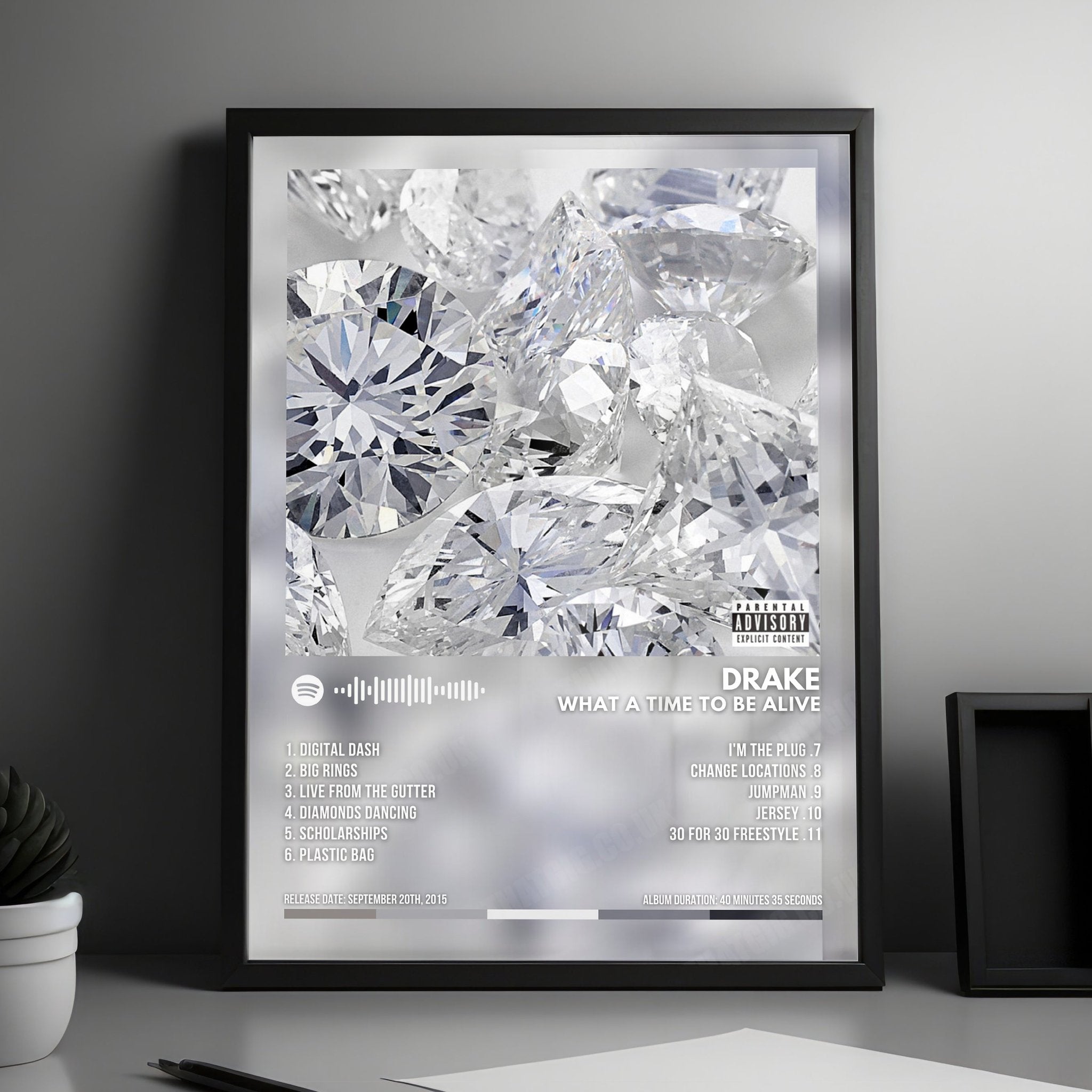 Drake "What A Time To Be Alive" Album Cover Poster - with Complete Tracklist
