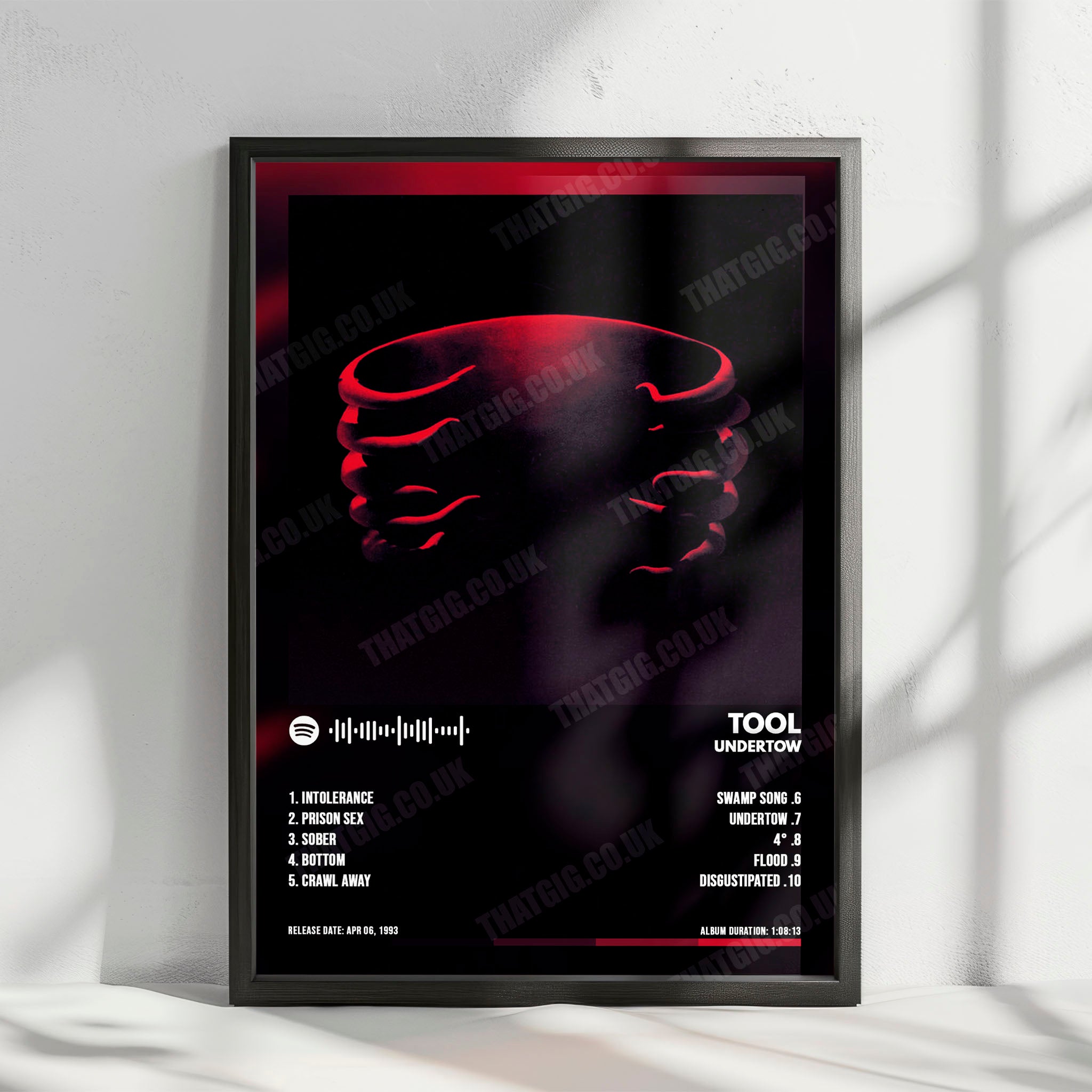 Tool "Undertow" Album Cover Poster - with Complete Tracklist