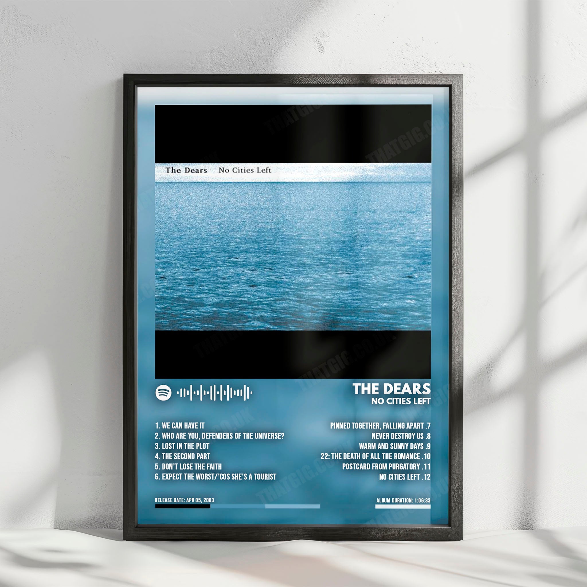 The Dears "No Cities Left" Album Cover Poster - with Complete Tracklist