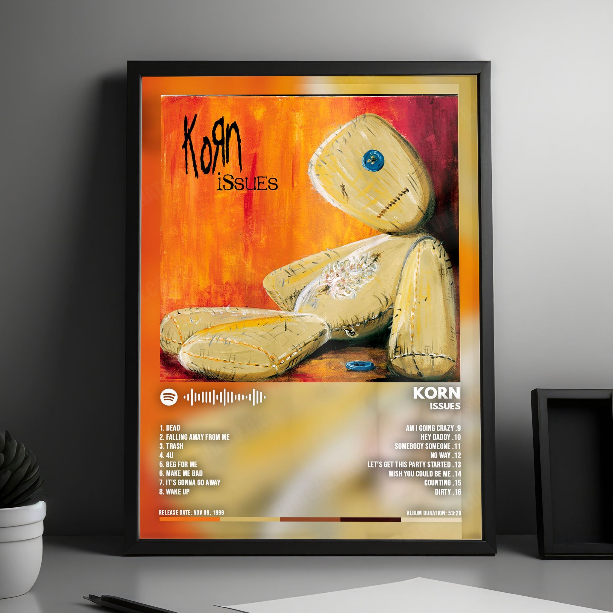 Korn "Issues  " Album Cover Poster - with Complete Tracklist