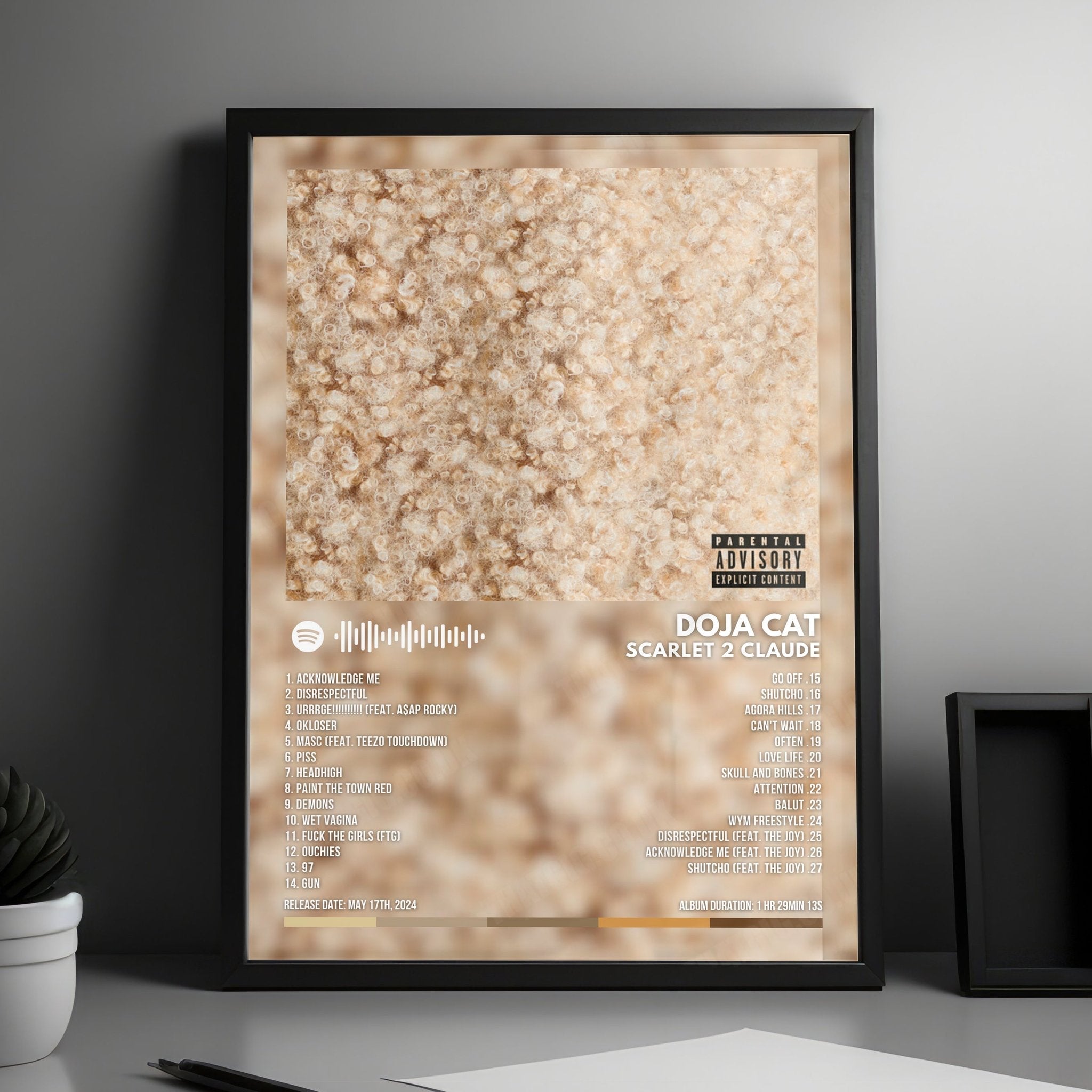 Doja Cat "Scarlet 2 CLAUDE" Album Cover Poster - with Complete Tracklist