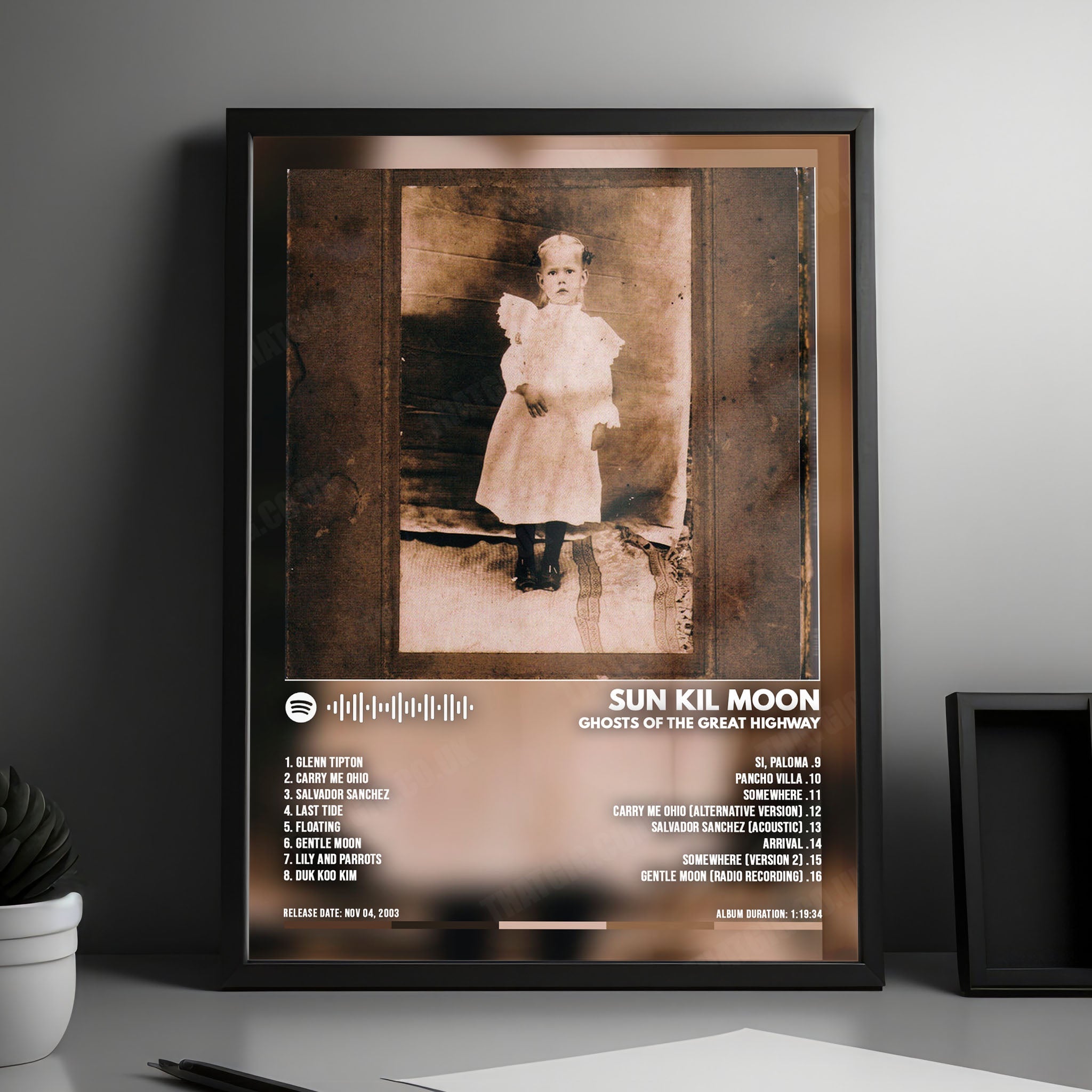 Sun Kil Moon "Ghosts of the Great Highway" Album Cover Poster - with Complete Tracklist