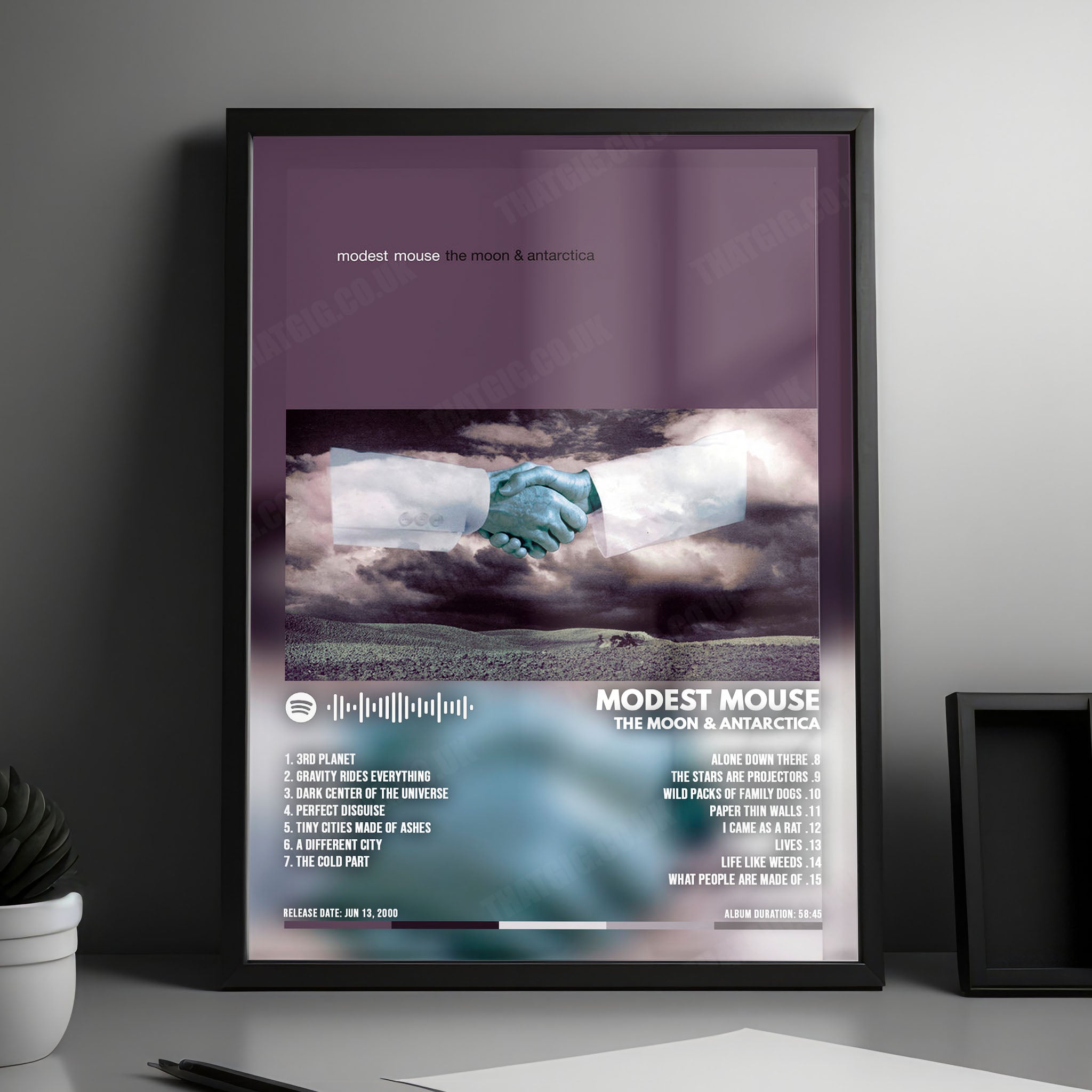 Modest Mouse "The Moon & Antarctica" Album Cover Poster - with Complete Tracklist