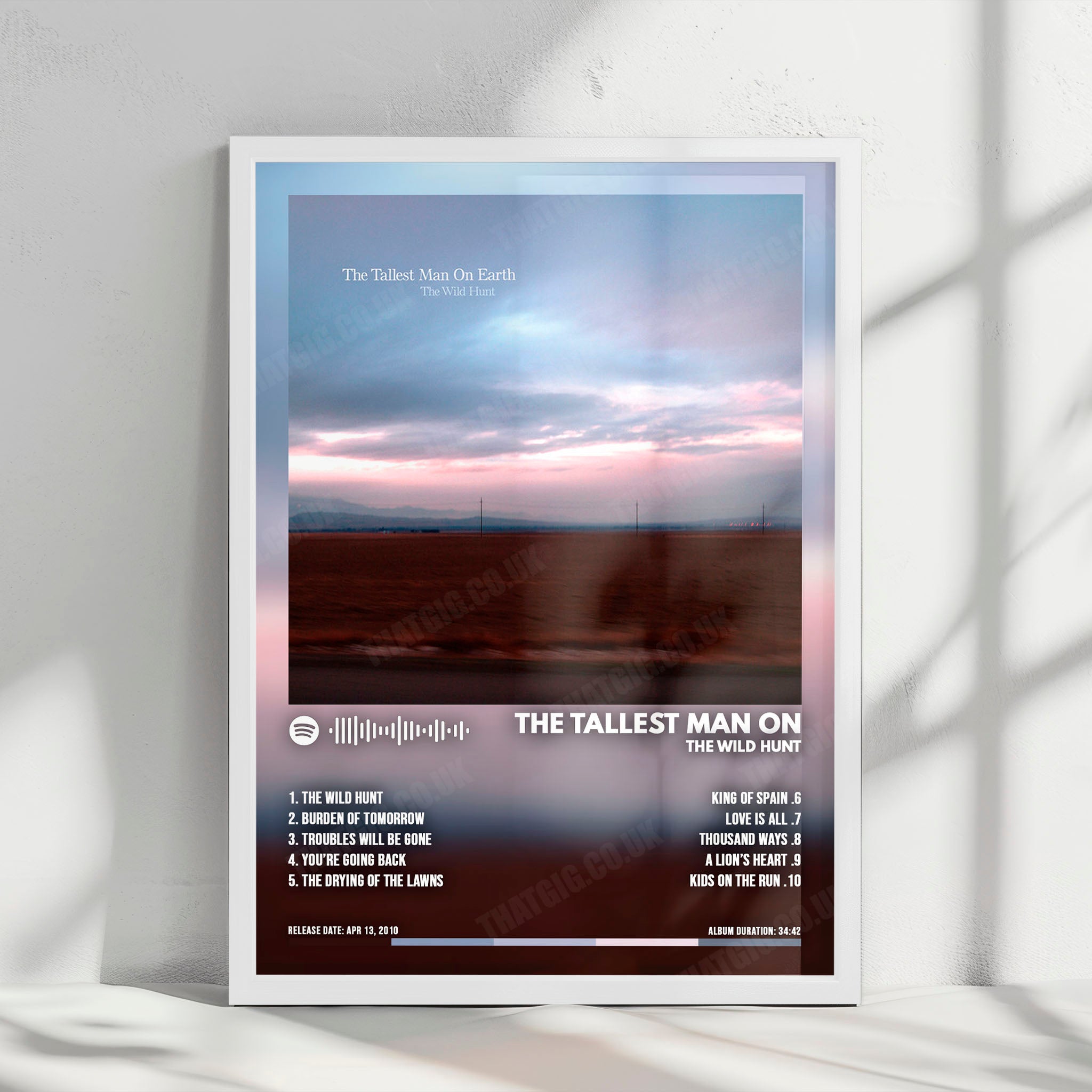 The Tallest Man on Earth "The Wild Hunt" Album Cover Poster - with Complete Tracklist