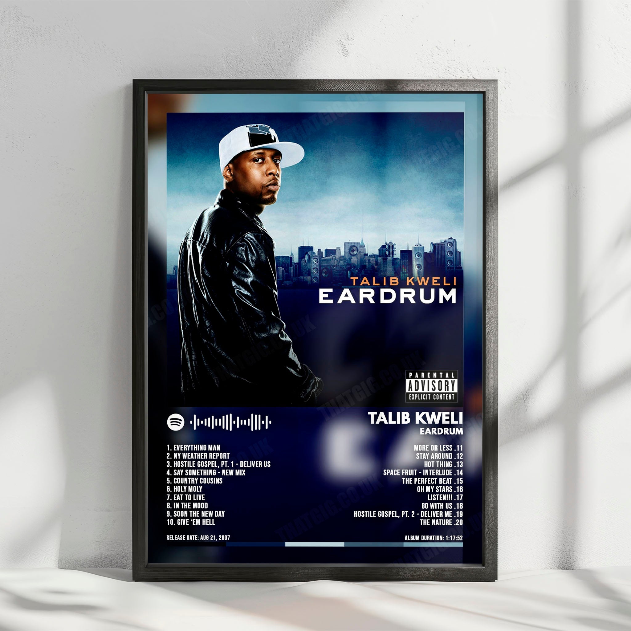 Talib Kweli "Eardrum" Album Cover Poster - with Complete Tracklist