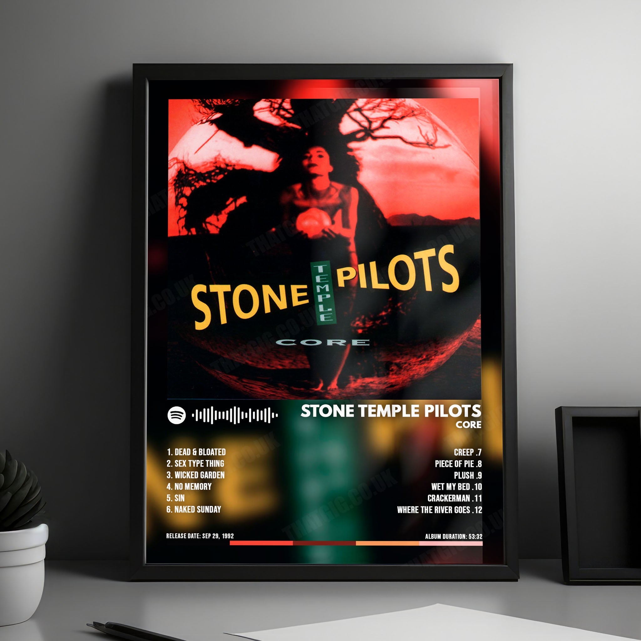 Stone Temple Pilots "Core" Album Cover Poster - with Complete Tracklist
