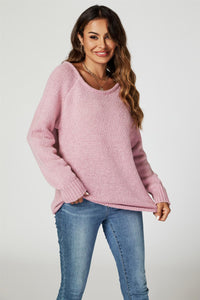 Comfy Jumper Top In Pink