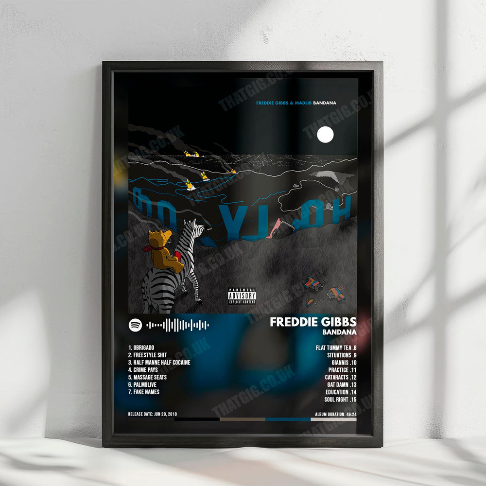 Freddie Gibbs & Madlib "Bandana" Album Cover Poster - with Complete Tracklist