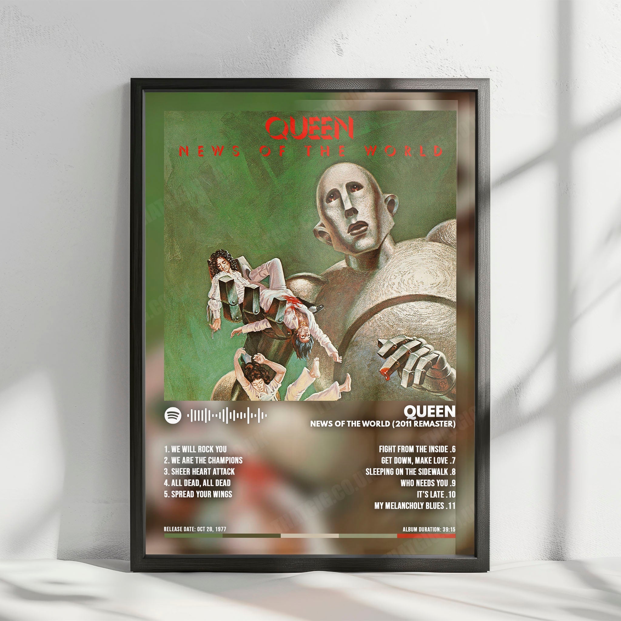 Queen "News of the World" Album Cover Poster - with Complete Tracklist