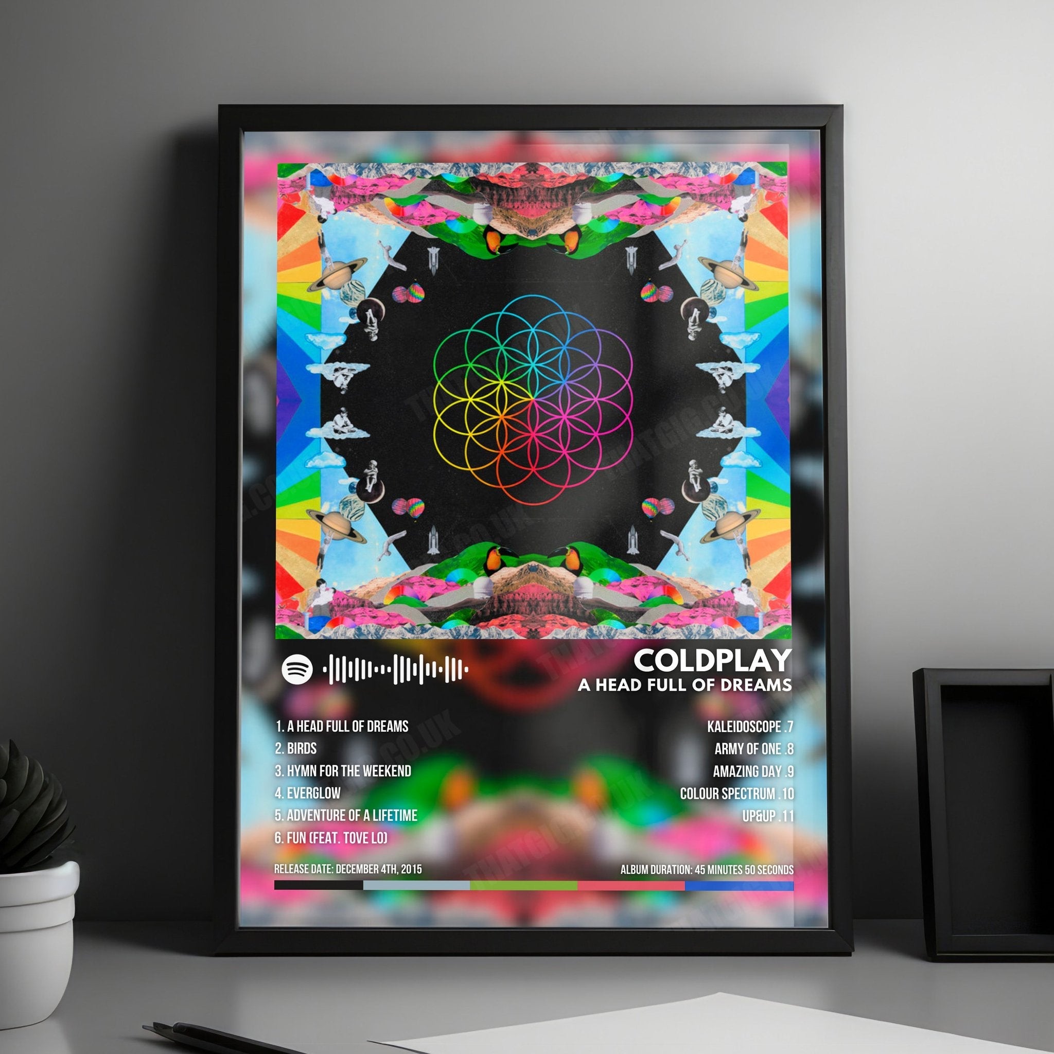 Coldplay "A Head Full Of Dreams" Album Cover Poster - with Complete Tracklist
