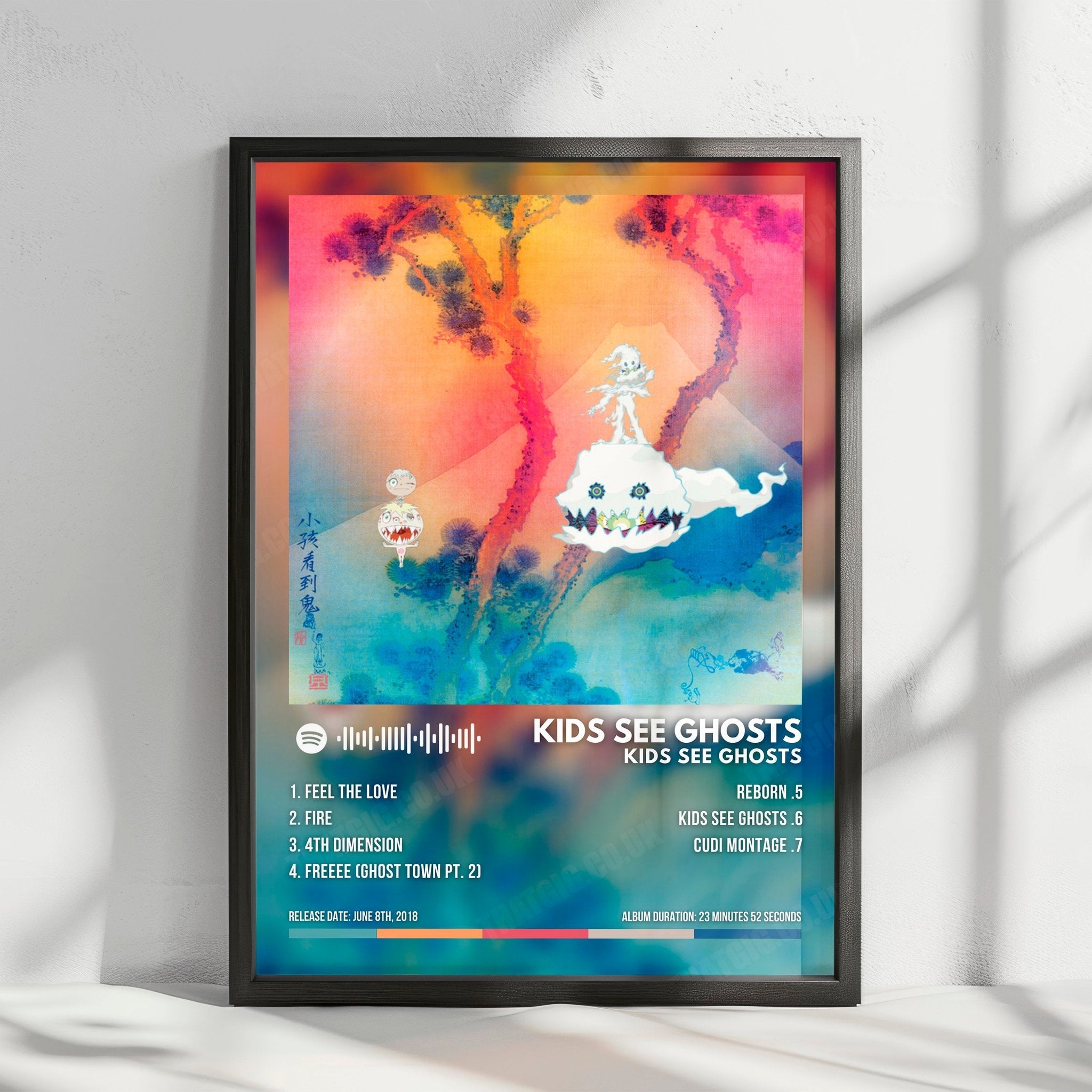 Kids See Ghosts "Kids See Ghosts" Album Cover Poster - with Complete Tracklist