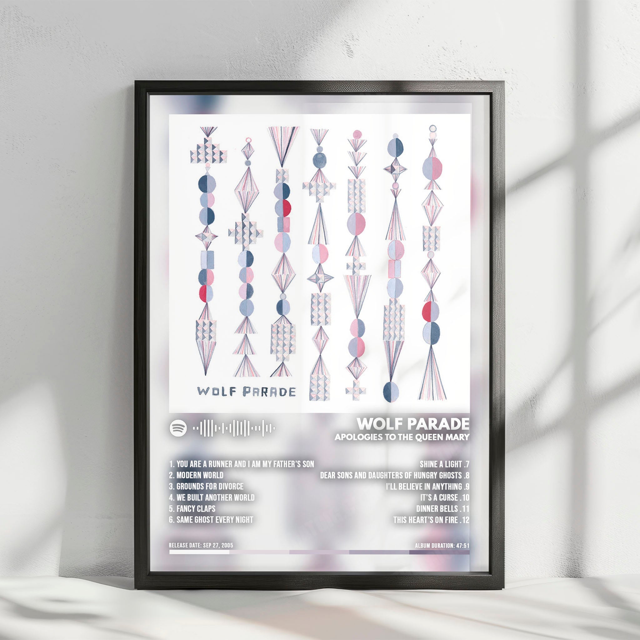 Wolf Parade "Apologies to the Queen Mary" Album Cover Poster - with Complete Tracklist