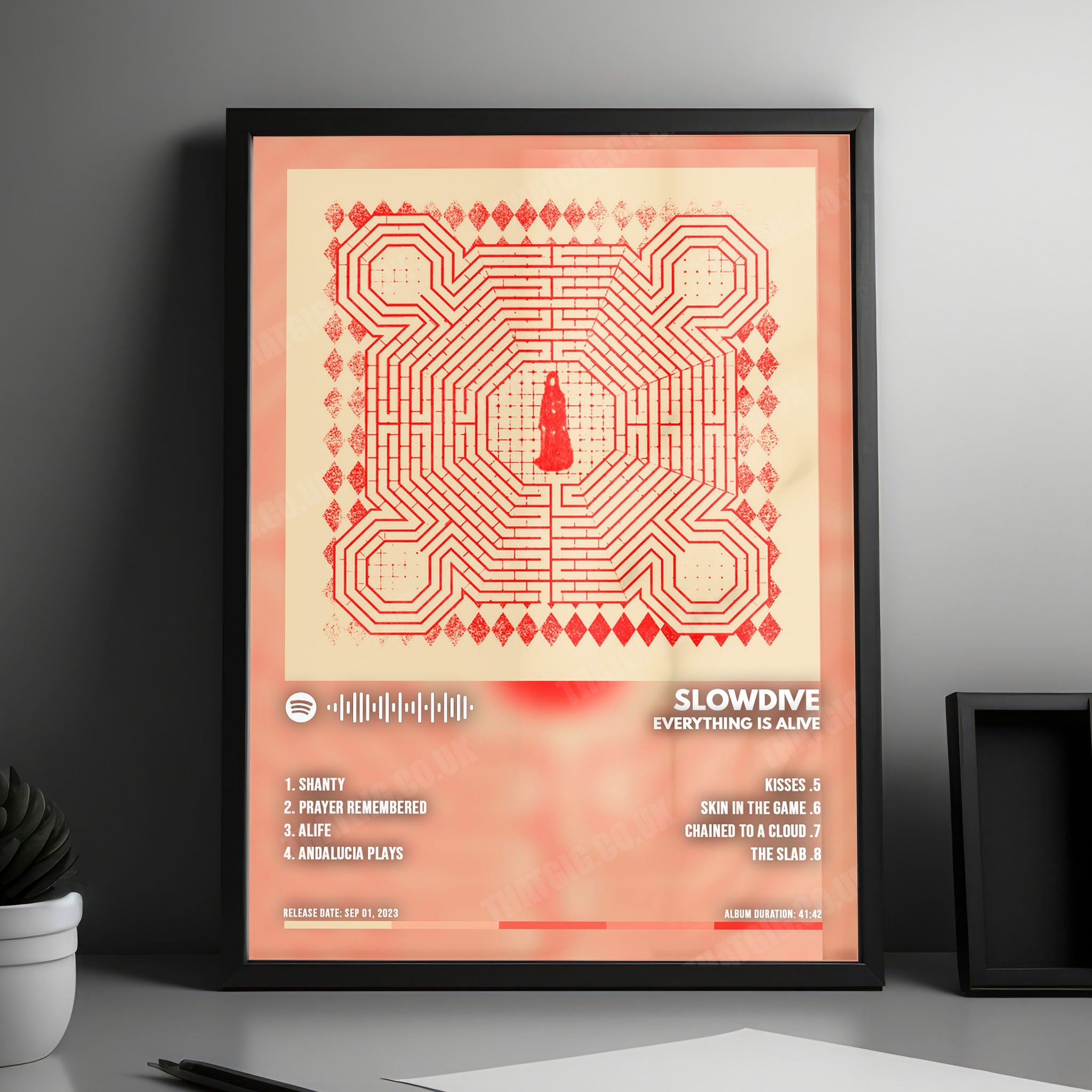 Slowdive "Everything Is Alive" Album Cover Poster - with Complete Tracklist