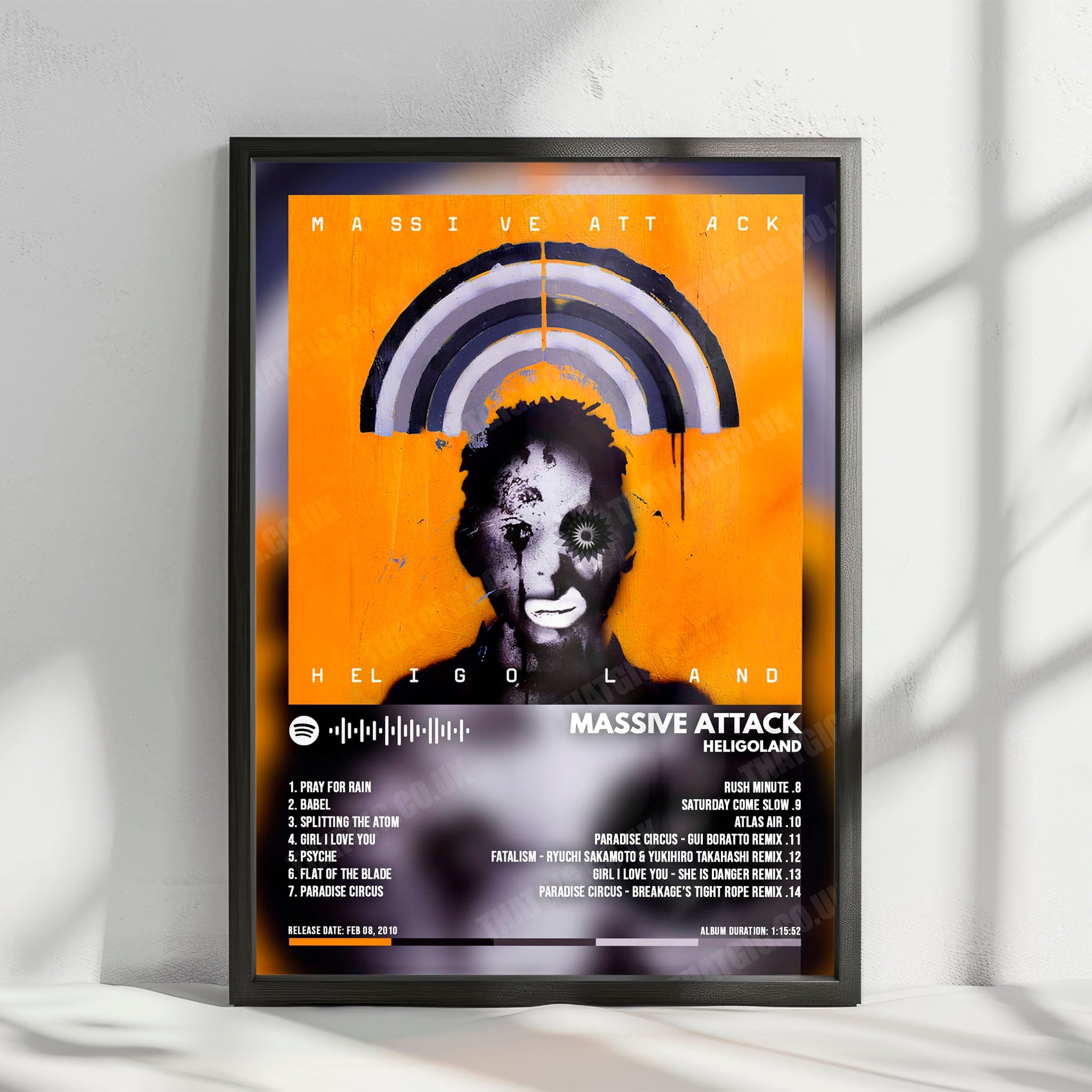 Massive Attack "Heligoland" Album Cover Poster - with Complete Tracklist