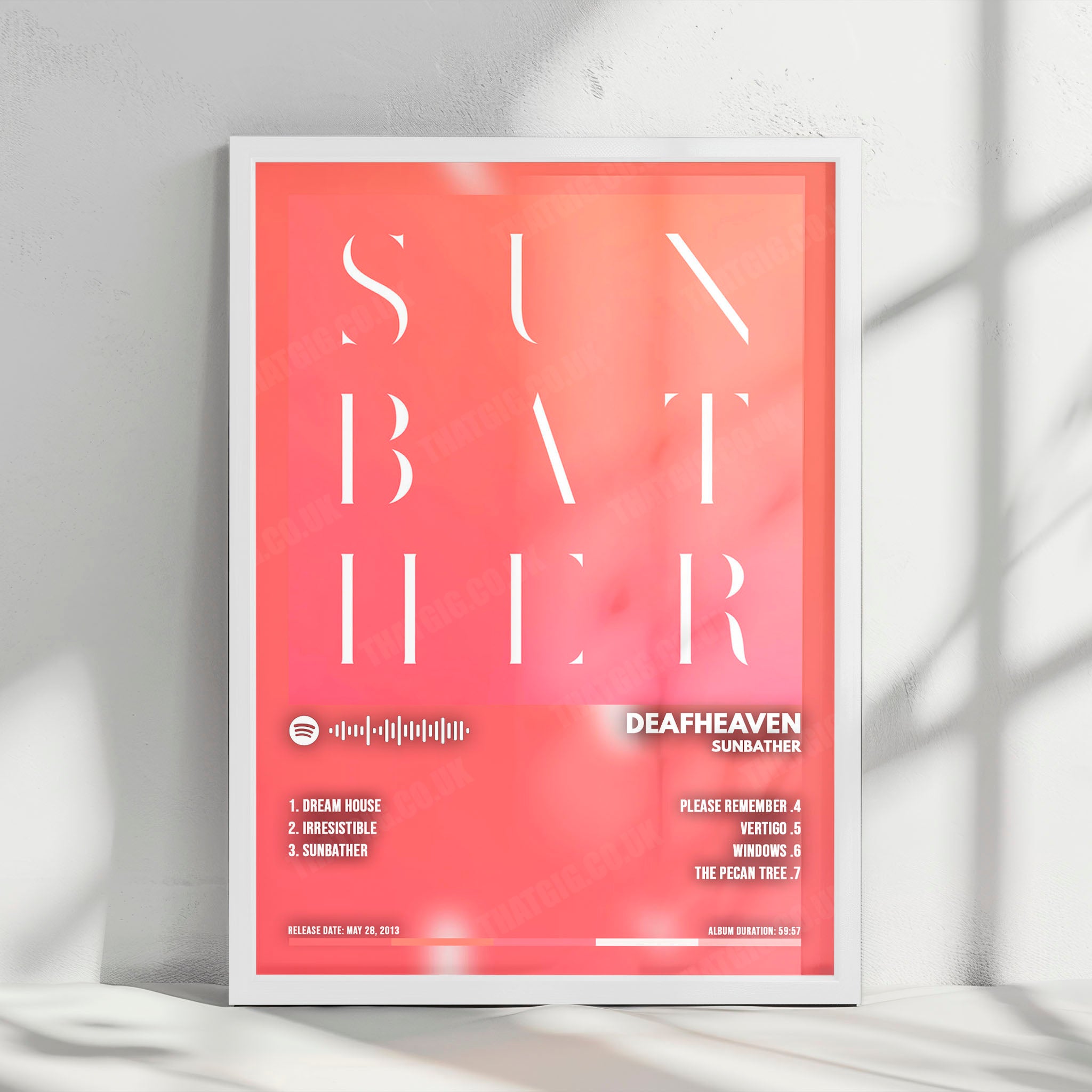 Deafheaven "Sunbather" Album Cover Poster - with Complete Tracklist