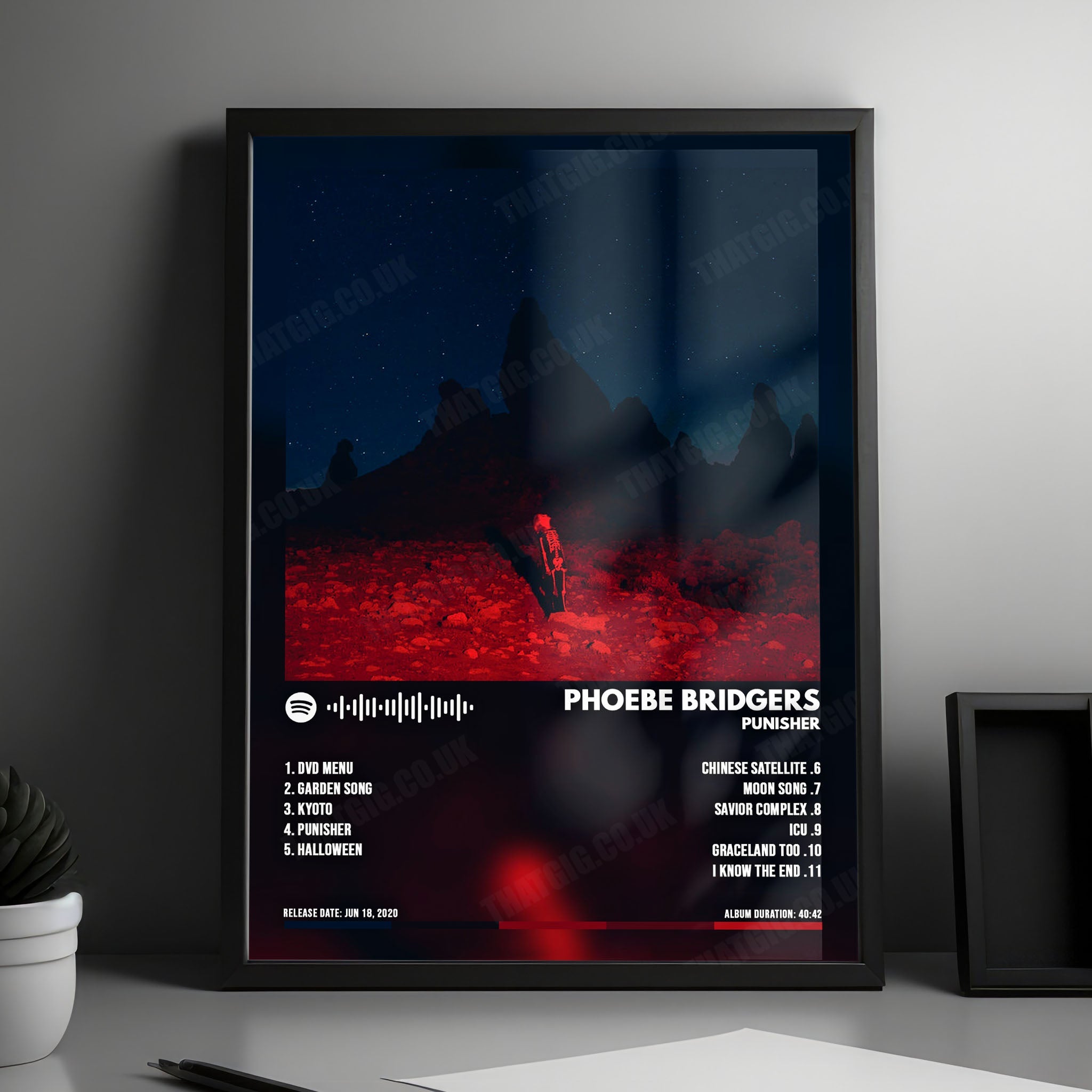 Phoebe Bridgers "Punisher  " Album Cover Poster - with Complete Tracklist