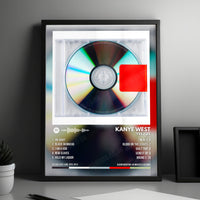 Kanye West "Yeezus" Album Cover Poster - with Complete Tracklist