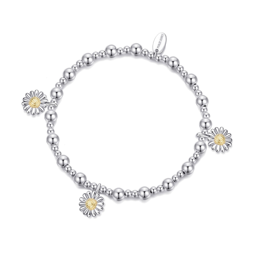 Daisy Charm Beaded Stretch Bracelet