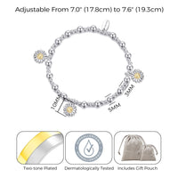 Daisy Charm Beaded Stretch Bracelet