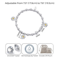 Daisy Crystal Beaded Stretch Bracelet Created with Zircondia® Crystals