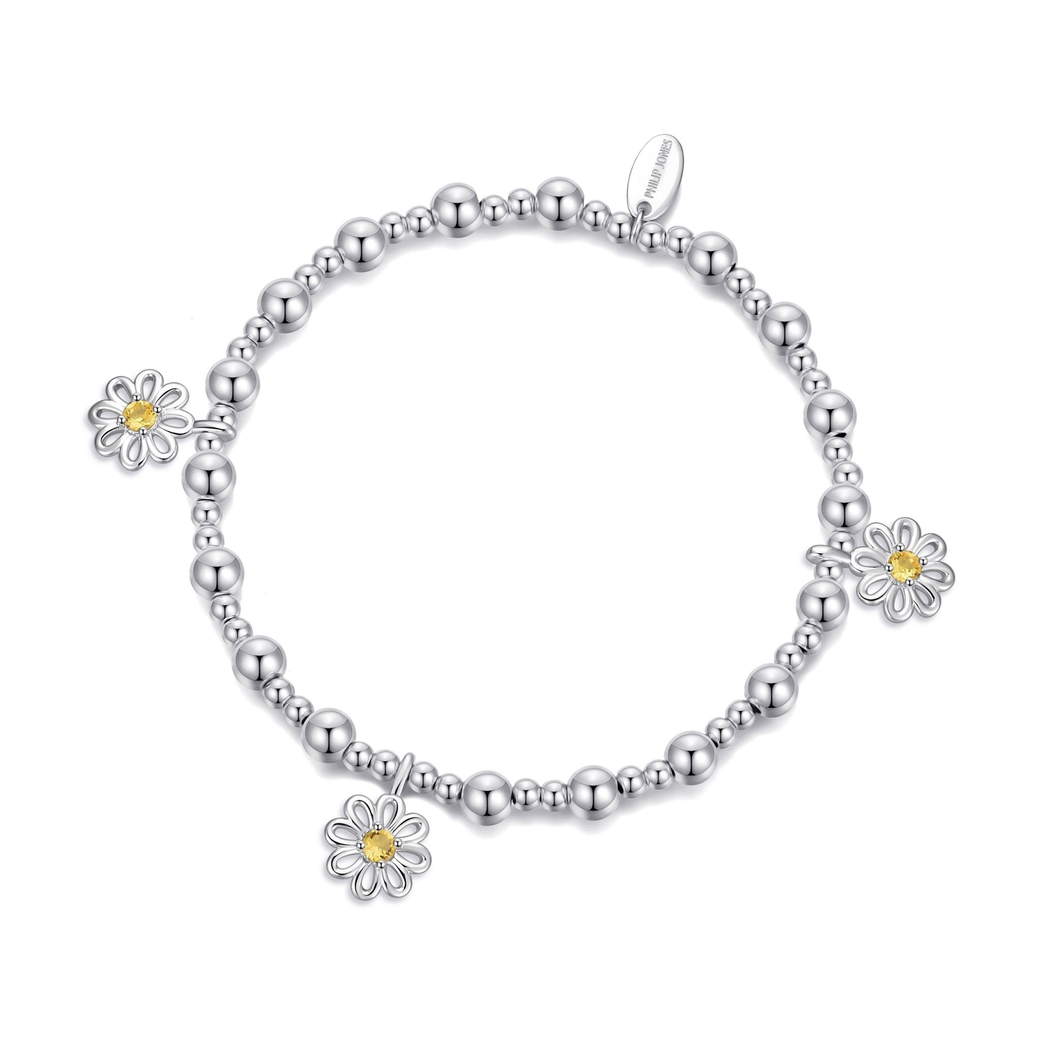 Daisy Crystal Beaded Stretch Bracelet Created with Zircondia® Crystals