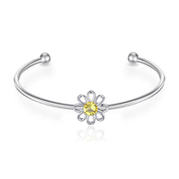 Daisy Crystal Cuff Bangle Created with Zircondia® Crystals