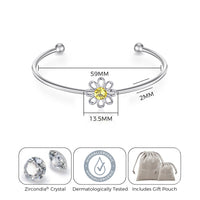 Daisy Crystal Cuff Bangle Created with Zircondia® Crystals